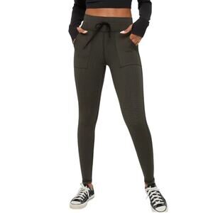 OFFLINE By Aerie Mini Houndstooth Drawcord Legging Olive Black Size S